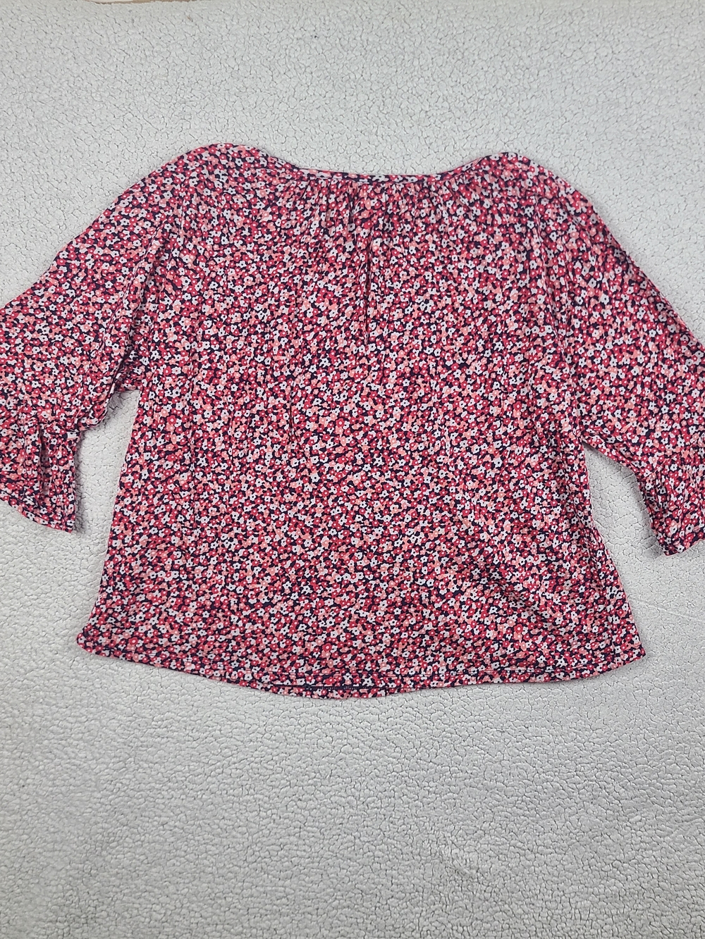 Michael Kors Pink Floral Blouse XL Boho Peasant Top